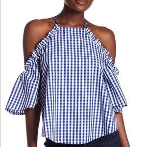 🌵BOGO FREE 🌵 Blue Gingham Off Shoulder Blouse